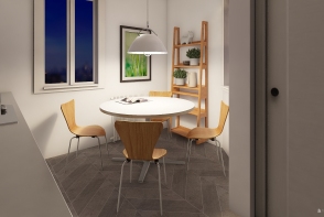 Small Kitchen & Dining Area Design Rendering