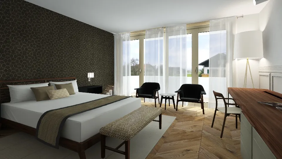 חדר מלון 3d design renderings
