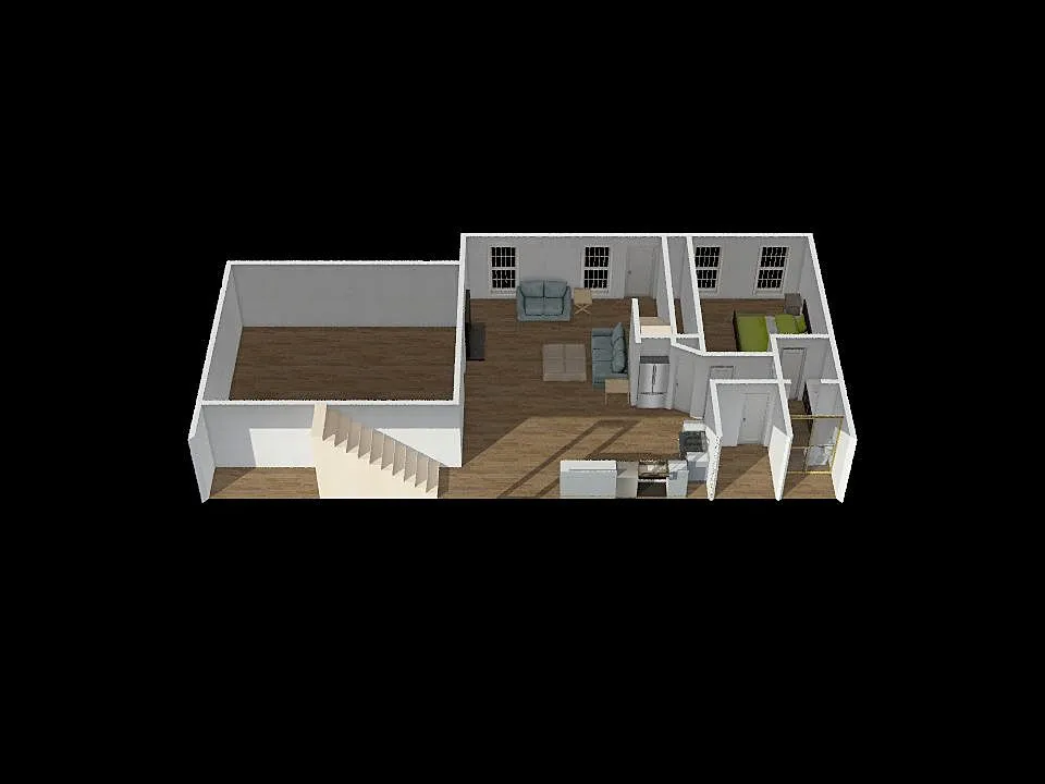 Cape Cod - office over garage 3d design renderings