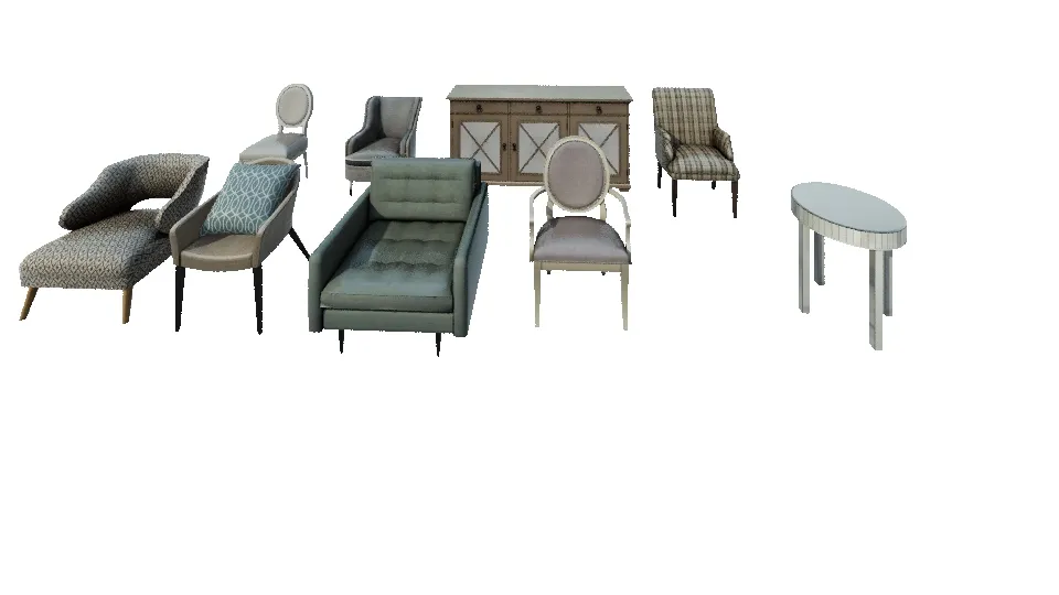 chairs 3d design renderings
