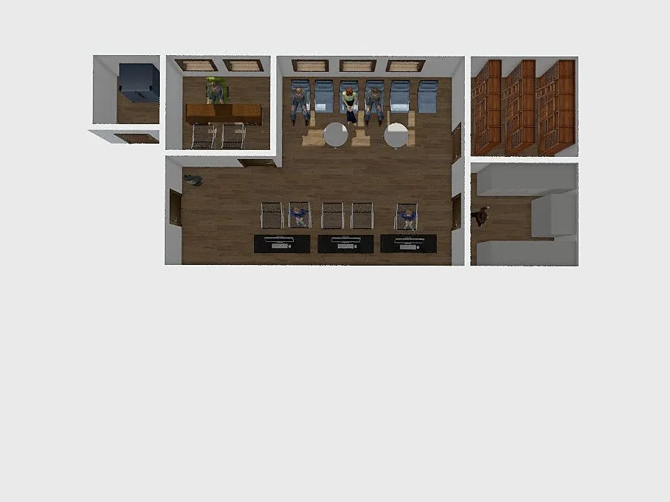 Bank layout 3d design renderings