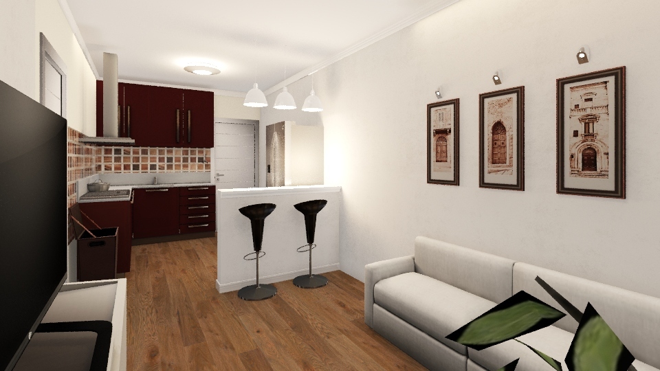 Casa pequena pouco espaço 3 Cômodos 3d design renderings