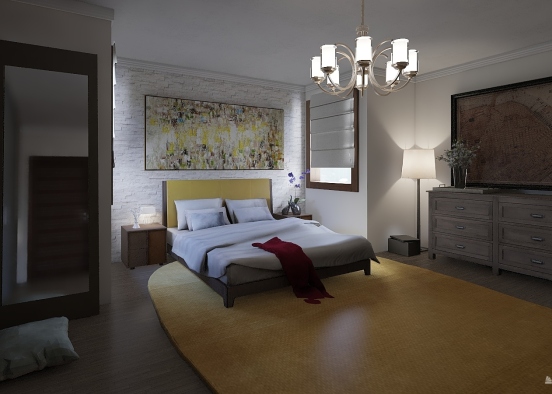 hotel bedroom Design Rendering