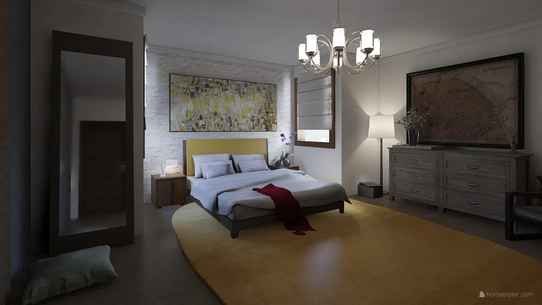 hotel bedroom 3d design renderings