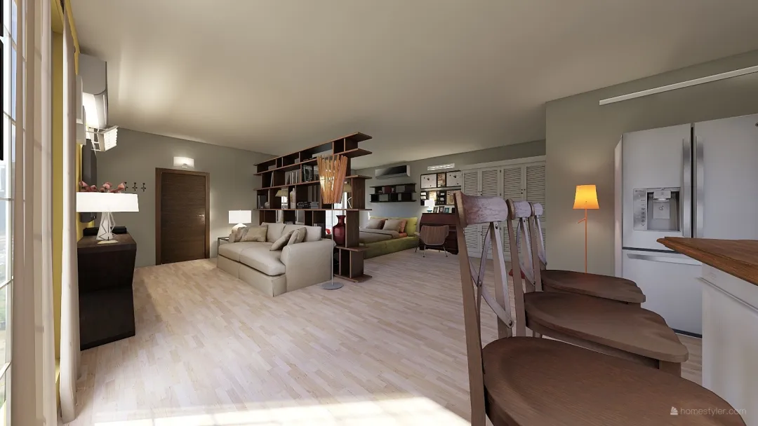 one room Apartment 3d design renderings