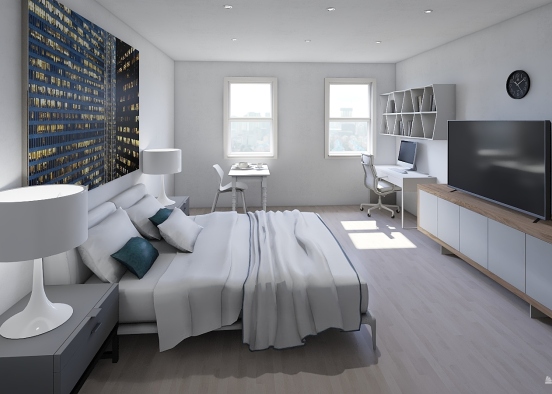 One room apartment Design Rendering