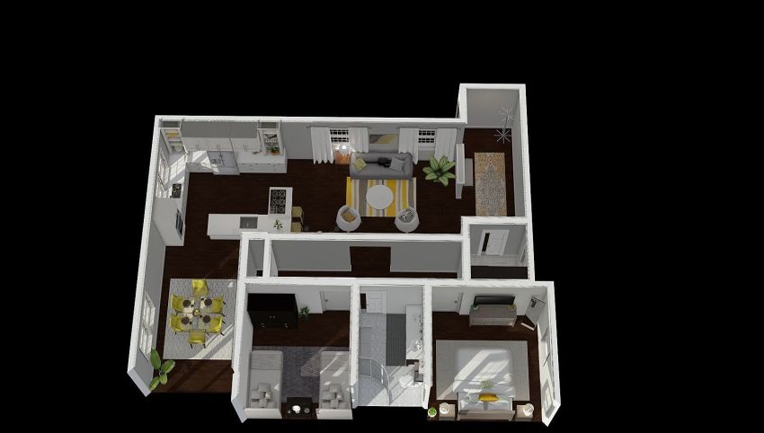 1,100 square foot Bungalo Home 3d design picture 116.86