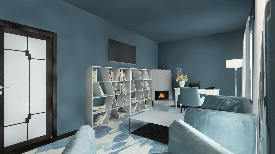 shades of blue 3d design renderings