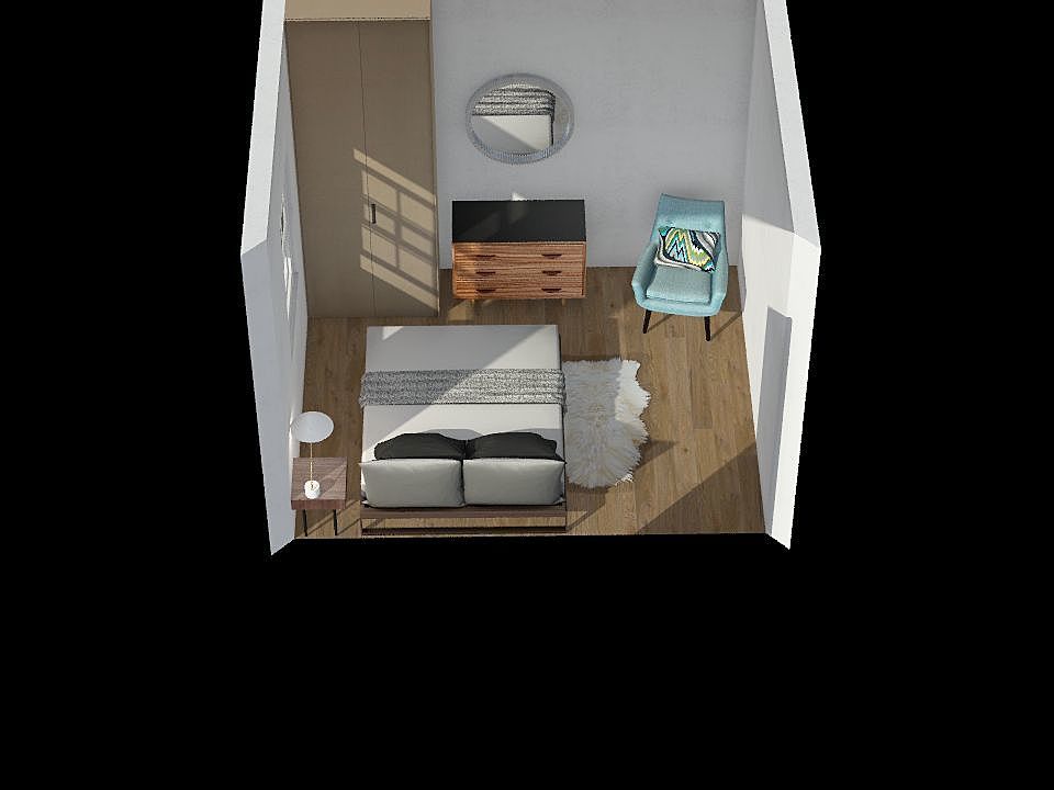 Second bedroom without chimney 3d design renderings