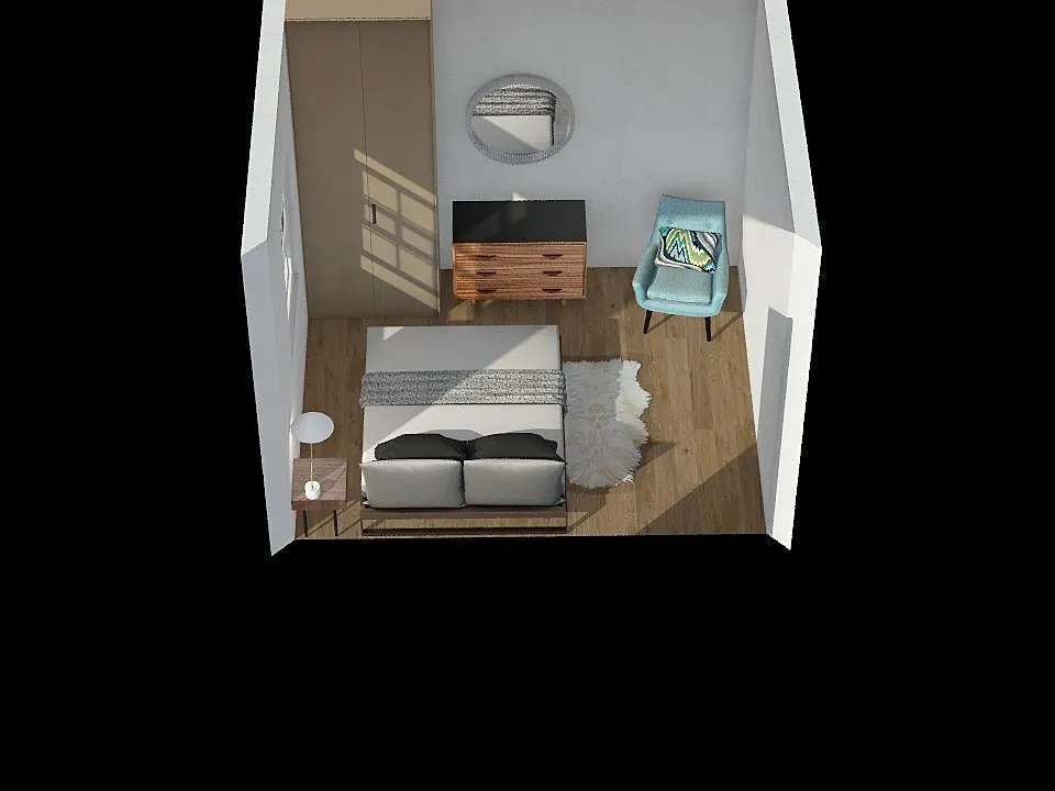 Second bedroom without chimney 3d design renderings