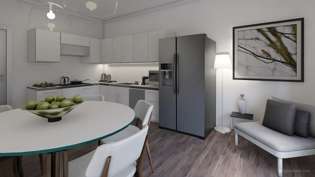 гостиная кухня 3d design renderings