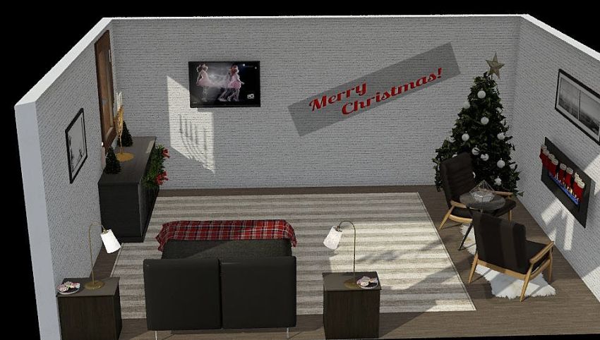 Christmas bedroom 3d design picture 28.48