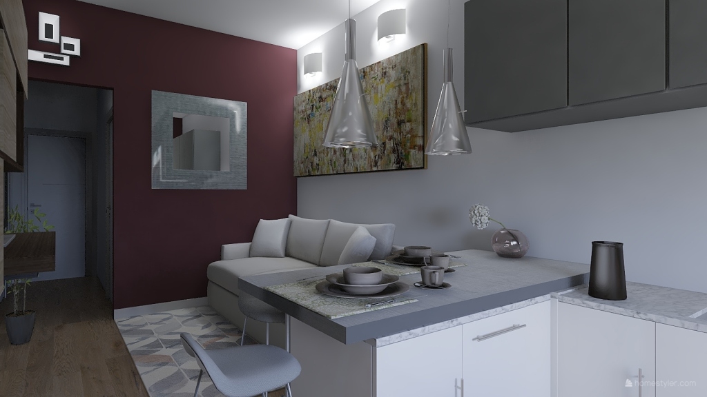 Small apartament. Milan, Italy 3d design renderings
