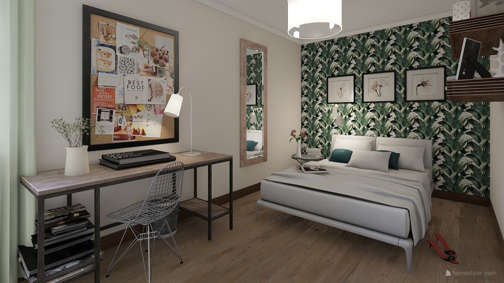 Contemporary Modern Apartment 2 Blue White 3d design renderings