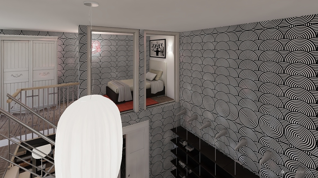 Mini loft con soppalchi 3d design renderings