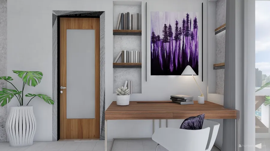 Contemporary Shape of violet White Purple Black 3d design renderings
