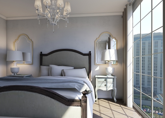 Simplistic European Style Bedroom Design Rendering