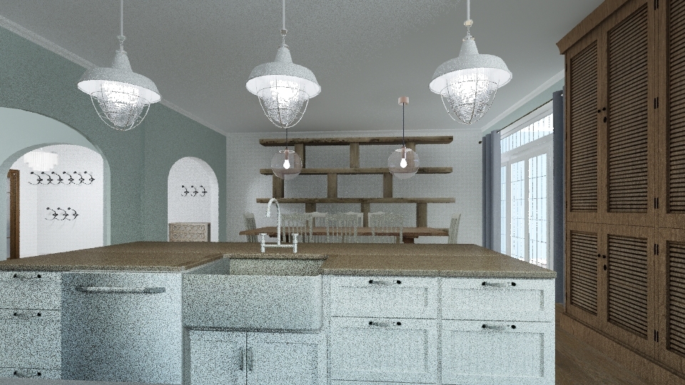 the blue cottage 3d design renderings