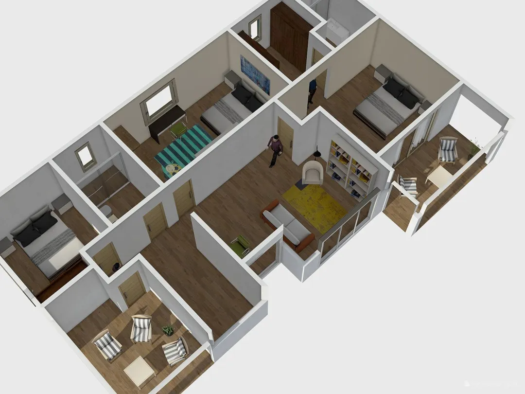 P1-19-01 R 100-02 First Floor + Mod 3d design renderings