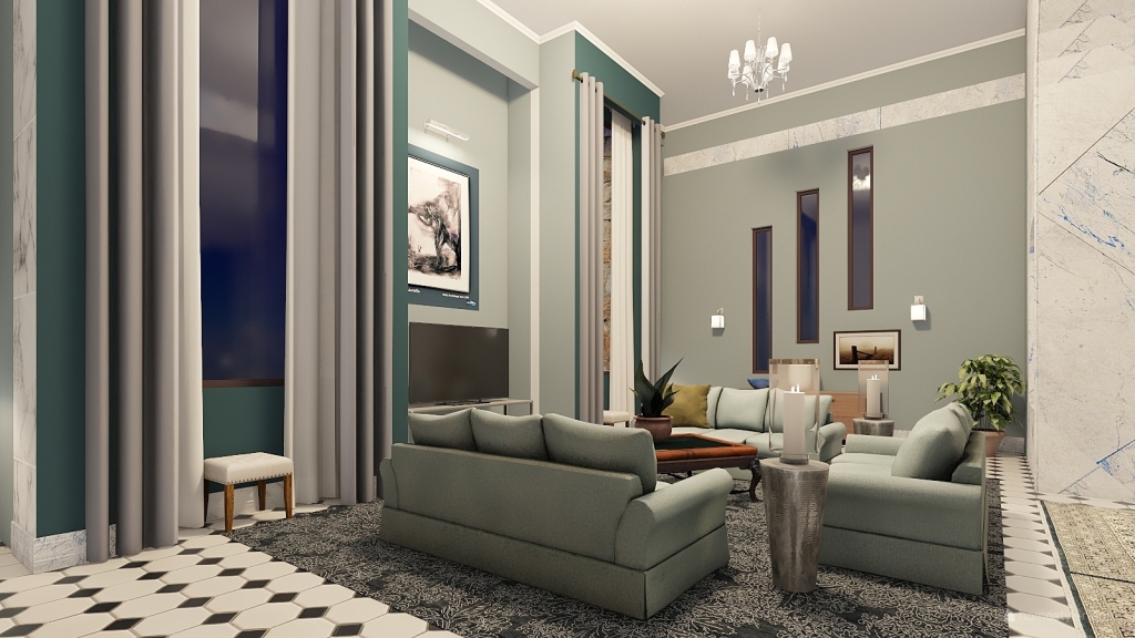 Blue House 3d design renderings