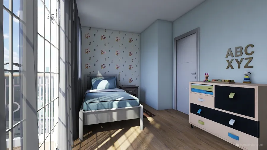 Kinderslaapkamer 3d design renderings