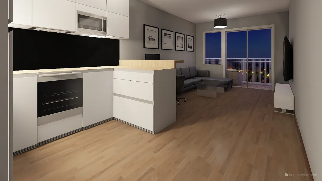 mieszkanie 5 duża kuchnia 3d design renderings