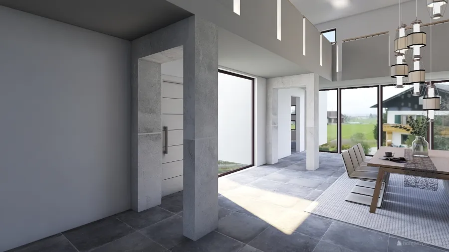 Industrial Bauhaus A Mansion Balustrade Grey 3d design renderings
