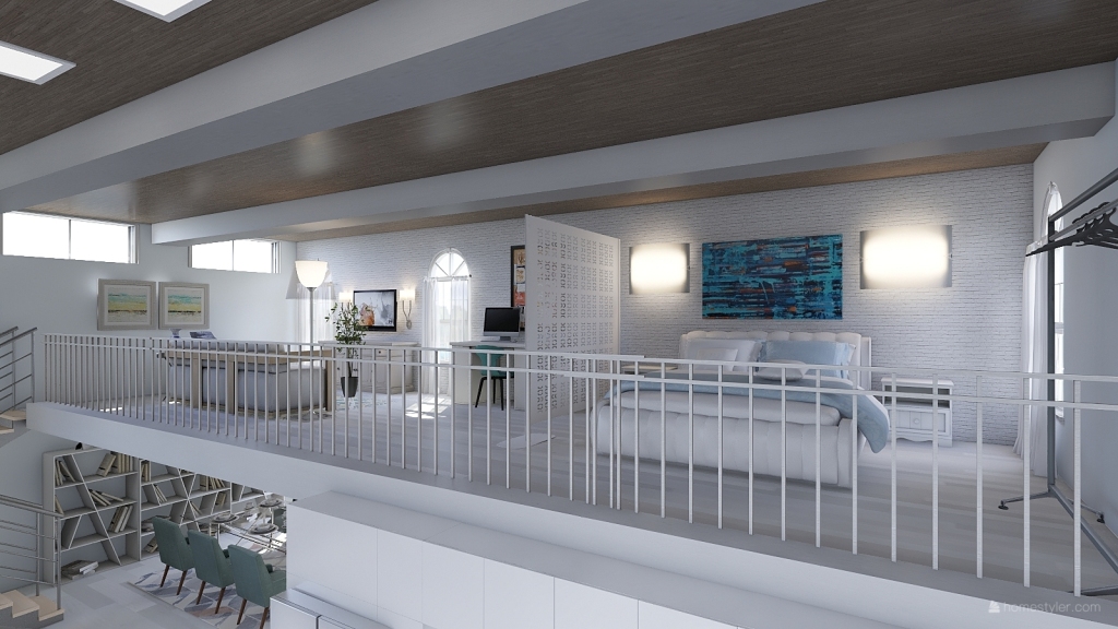 Clean Loft House 3d design renderings