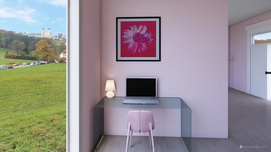 pink house 3d design renderings