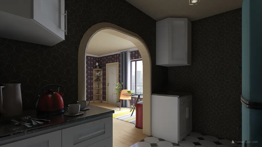 Richard's Studio Apartment: Concept 01 3d design renderings