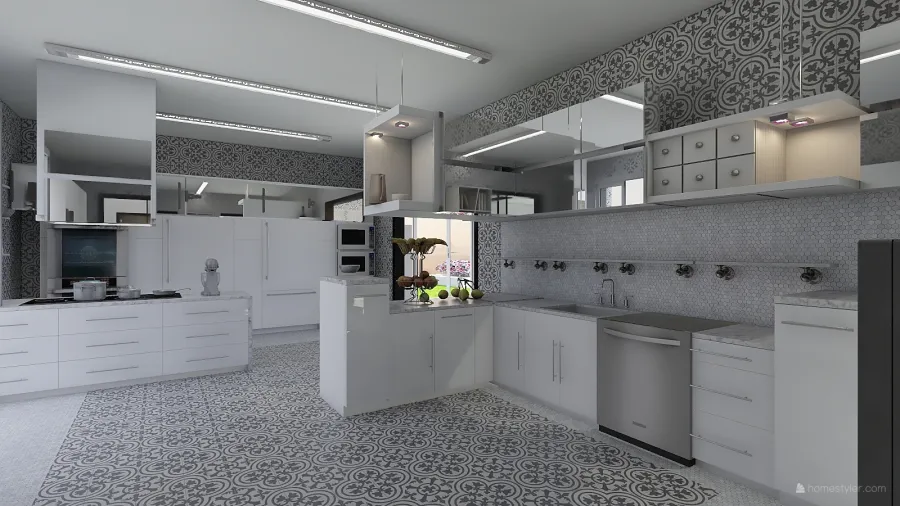 Modern Traditional 1.blocco Black White Grey 3d design renderings