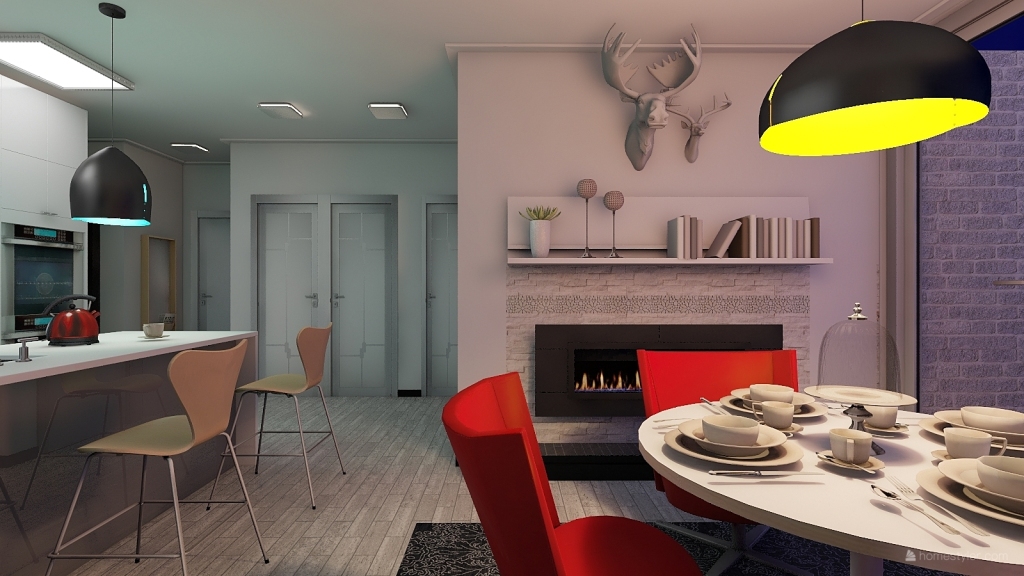 One Bedroom Apartment (with Loft) Take 2 3d design renderings