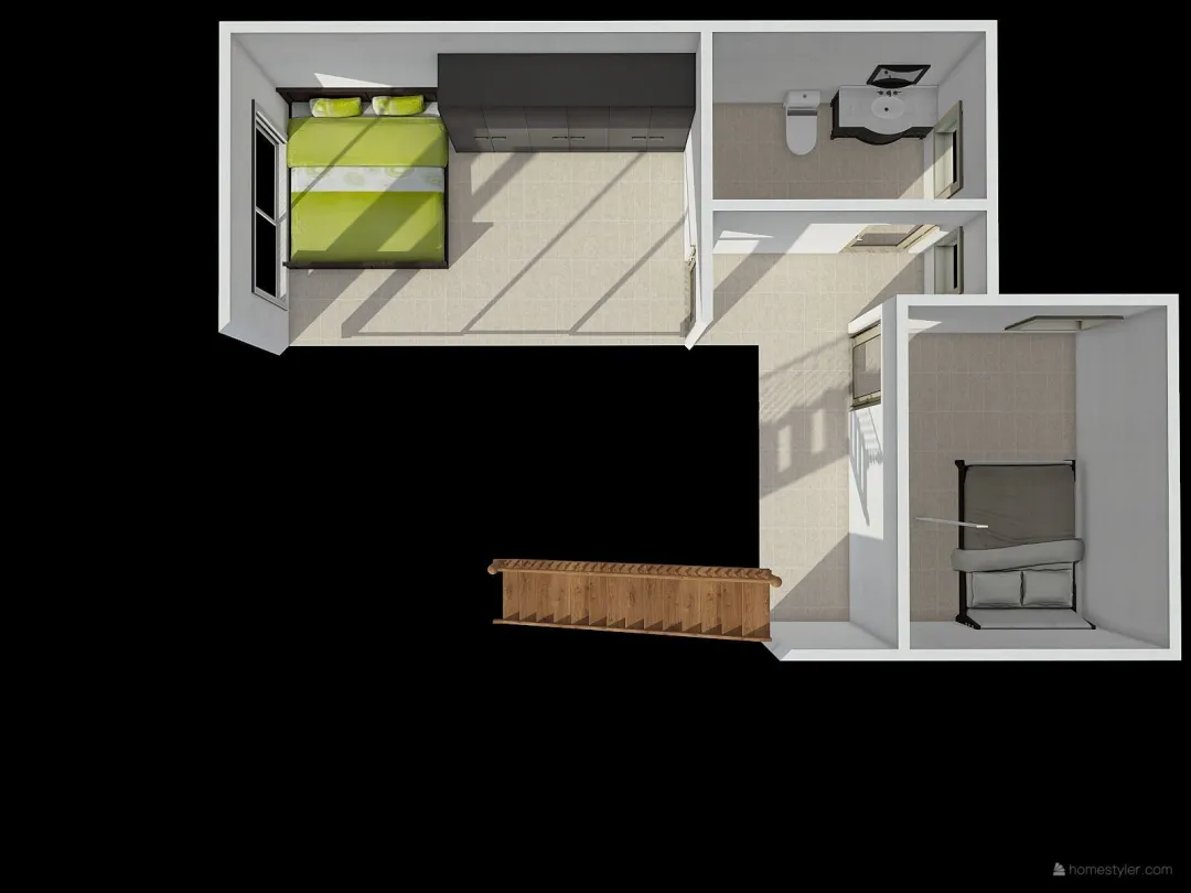 Nhà Q7 - có xe hơi - TRÊN LẦU 3d design renderings