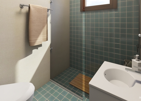 Small Toilet 3m2 Design Rendering