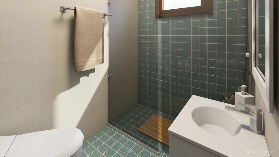 Small Toilet 3m2 3d design renderings