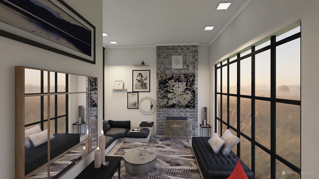 Lounge with terrace 3d design renderings