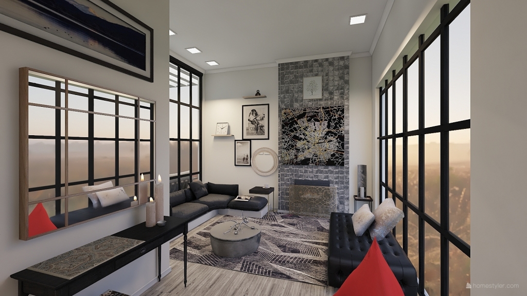 Lounge with terrace 3d design renderings