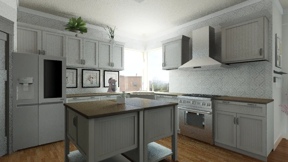 Group Project Kitchen and Dining 3d design renderings