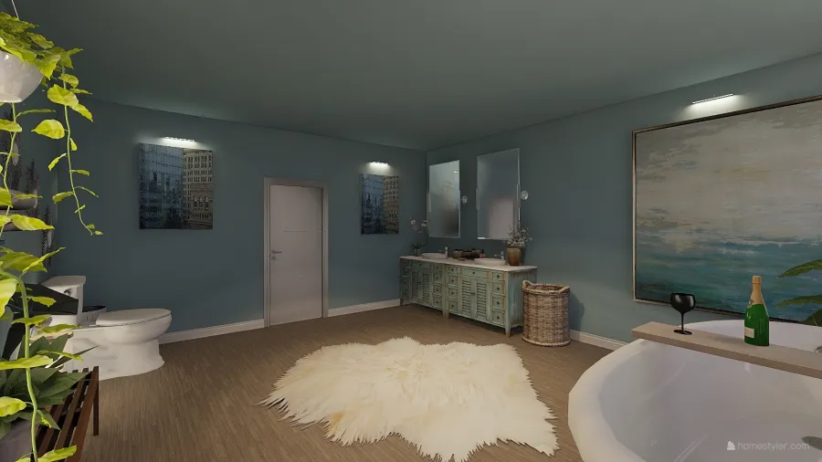Relaxing bathroom 3d design renderings