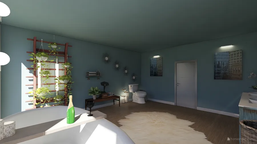 Relaxing bathroom 3d design renderings