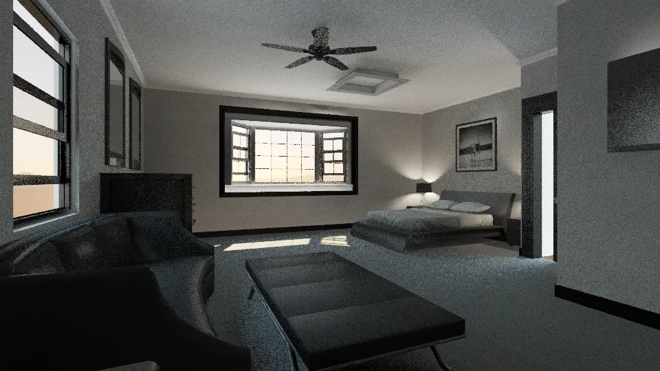 Master Bedroom and Bath Project 3d design renderings