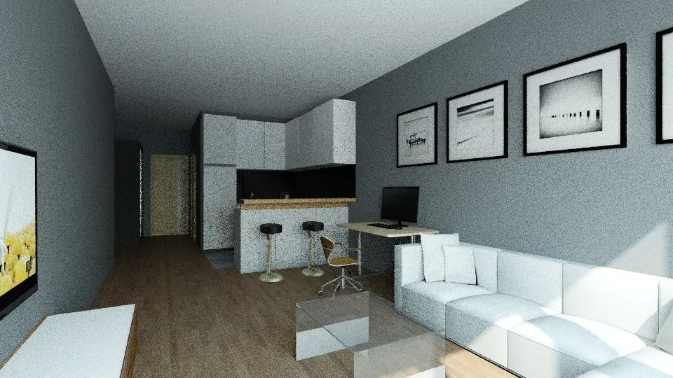 mieszkanie 4 mała kuchnia 3d design renderings