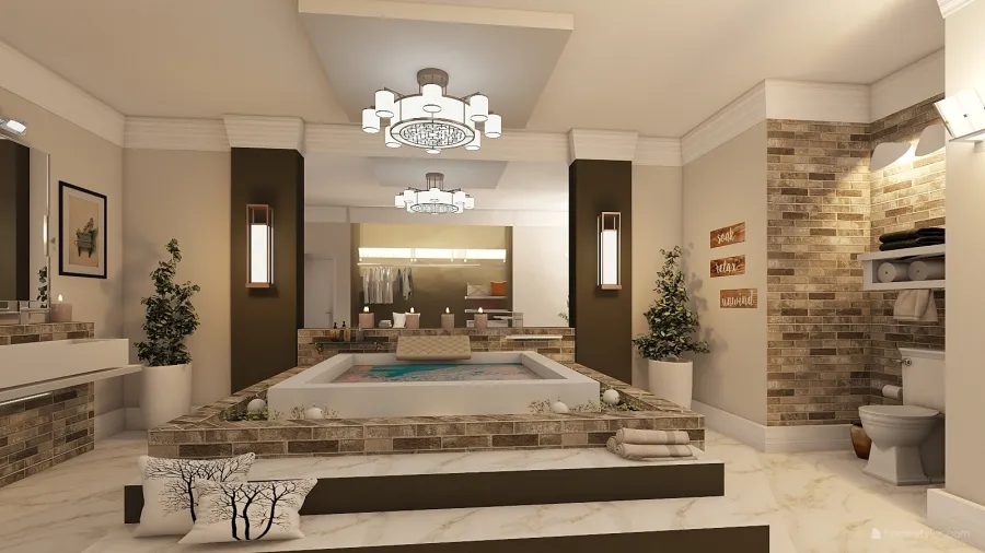 Relaxing Bath 3d design renderings