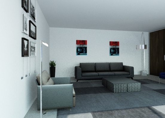 late modern room Design Rendering