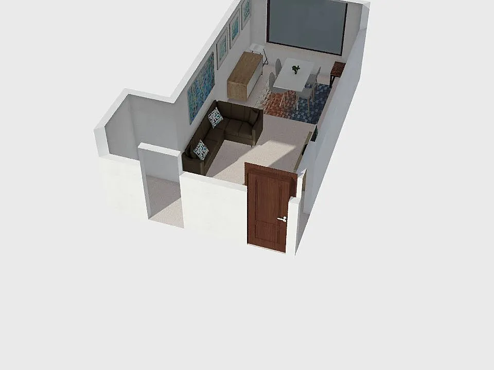 Sala Rentada blue 3d design renderings