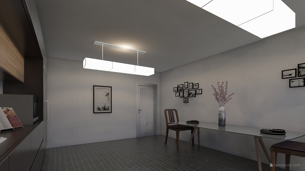 Modern Bright house White Green Grey 3d design renderings