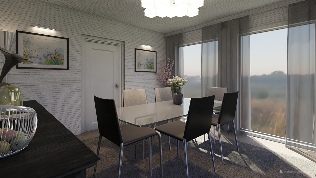 Modern Modern home Yellow White Black 3d design renderings