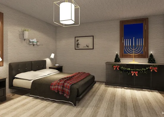 Christmas bedroom Design Rendering