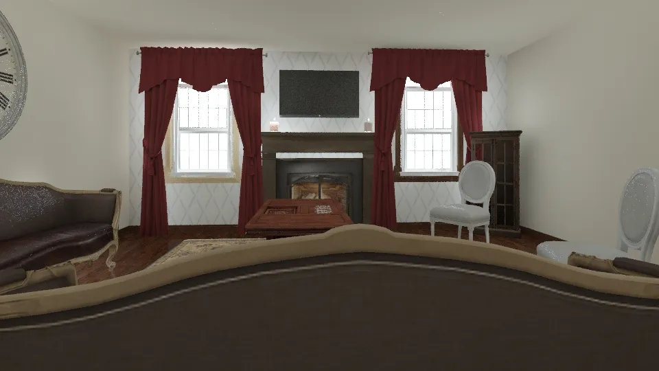 Traditional Living Room 3d design renderings