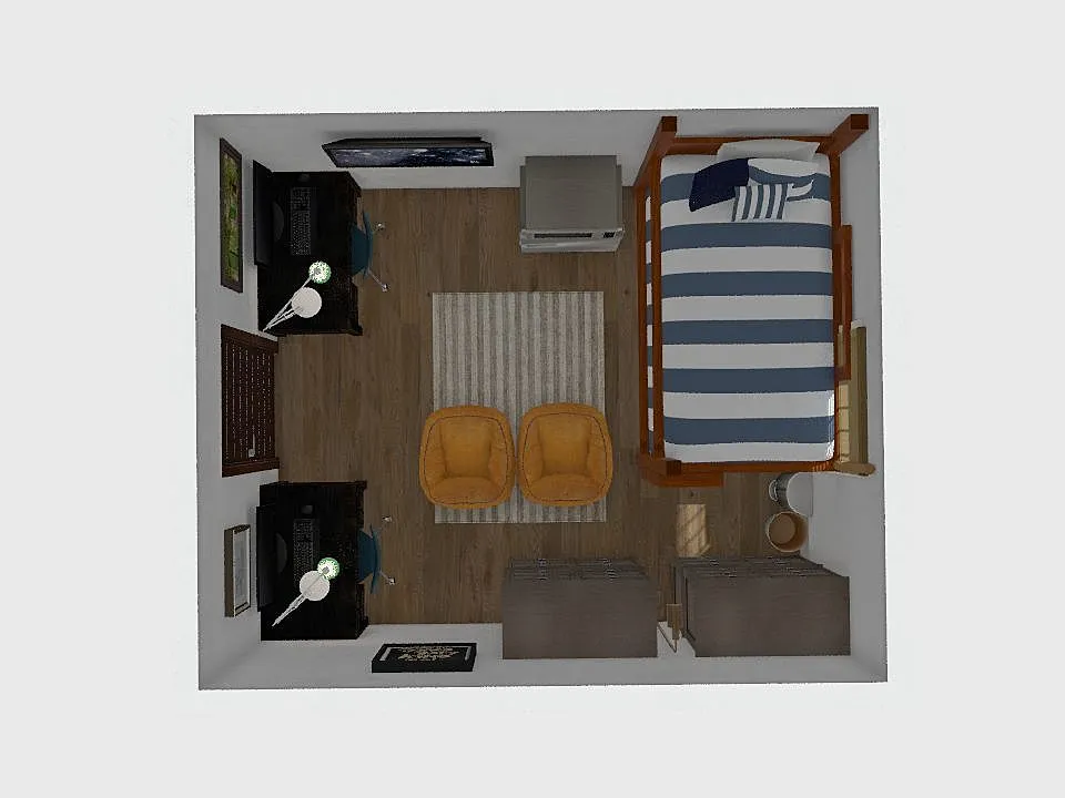 Dorm Room Partner Project 3d design renderings
